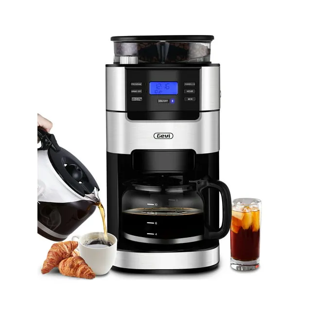 Gevi 10-Cup Programmable Grind and Brew Coffee Maker Drip Coffee