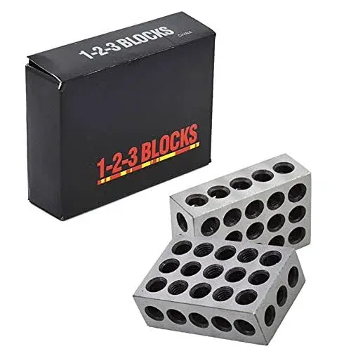 1-2-3 Machinist Blocks 23 Holes Matched Pair 1x2x3 Ultra Precision Machinist ...