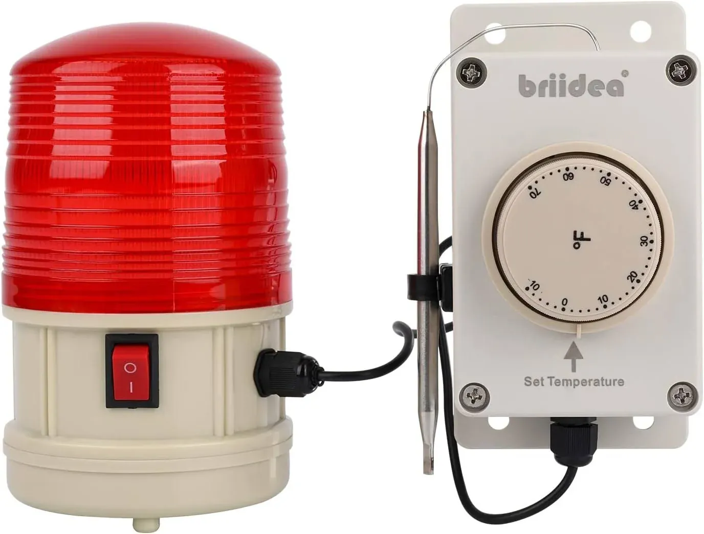 briidea Temperature Warning Light, Low Temperature Warning Light Can Set from -10°F to 70°F and Send a Dazzling Flash Alarm