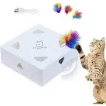 Migipaws Cat Toys, Interactive Automatic 7 Holes Mice Whack-A-Mole, Ultra Fun Smart Teaser Toy for Indoor Cats, USB Rechargeable, 4 Pieces Feather Refills…