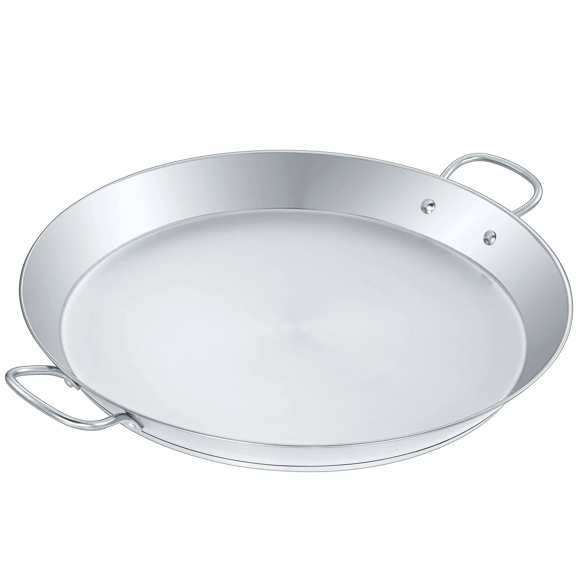 Premium Stainless Steel Paella Pan with Heavy Duty Triply Bottom (12″ (32 CM))