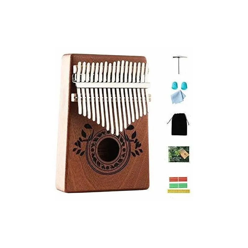 Thumb Piano Kalimba 17 Keys with Study Instruction and Tune Hammer,Portable Mbira Sanza Finger Piano, Gift for Kids Adul