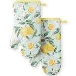 Martha Stewart Printed Oven Mitt Set, 7"x13", Ditsy Floral