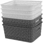 Idomy 6-Pack Plastic Storage Baskets/Bins Rectangle