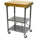 Origami Foldable Wheeled Portable Solid Wood Top Kitchen Island Bar Cart (Used)