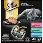 Sheba Perfect Portions Wet Cat Food Cuts in Gravy Gourmet Salmon, Signature Tuna