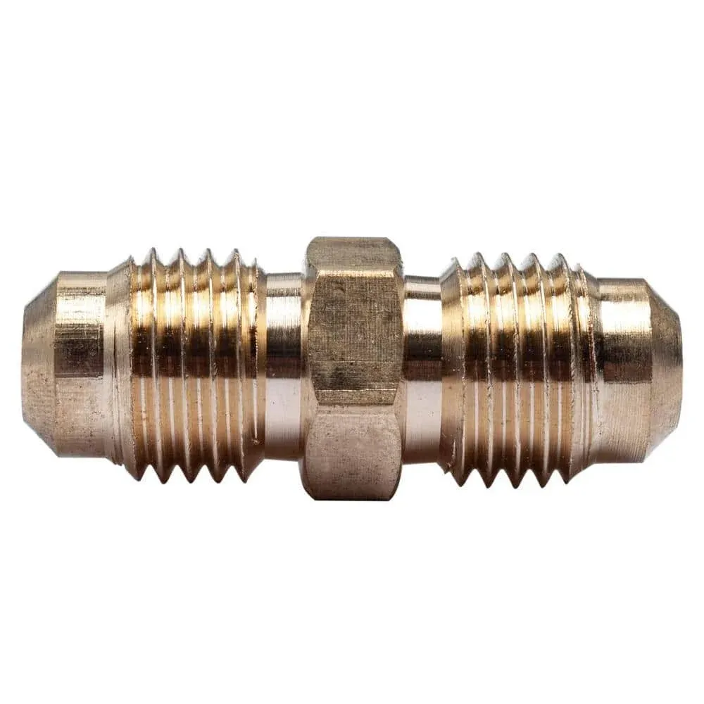 LTWFITTING Brass 1/4" Flare x 1/4" NPT Male Flare Union, Brass Flare Tube Fitting(Pack of 5)