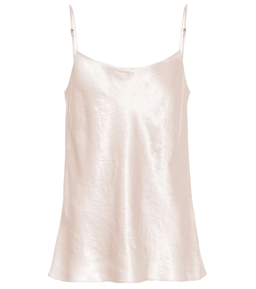 Shop Vince Satin Top In Beige