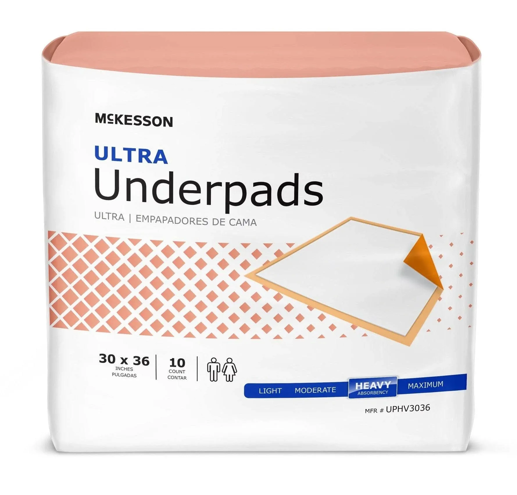 McKesson Underpad Ultra 30 X 36 Inch Heavy Absorbency