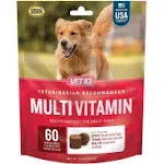 VetIQ Multivitamin Supplement for Dogs, Supports Active Brain Function, Immune System, and Digestive System, Hickory Smoke Flavored Dog Multivitamin, Made in The USA, 60 Count