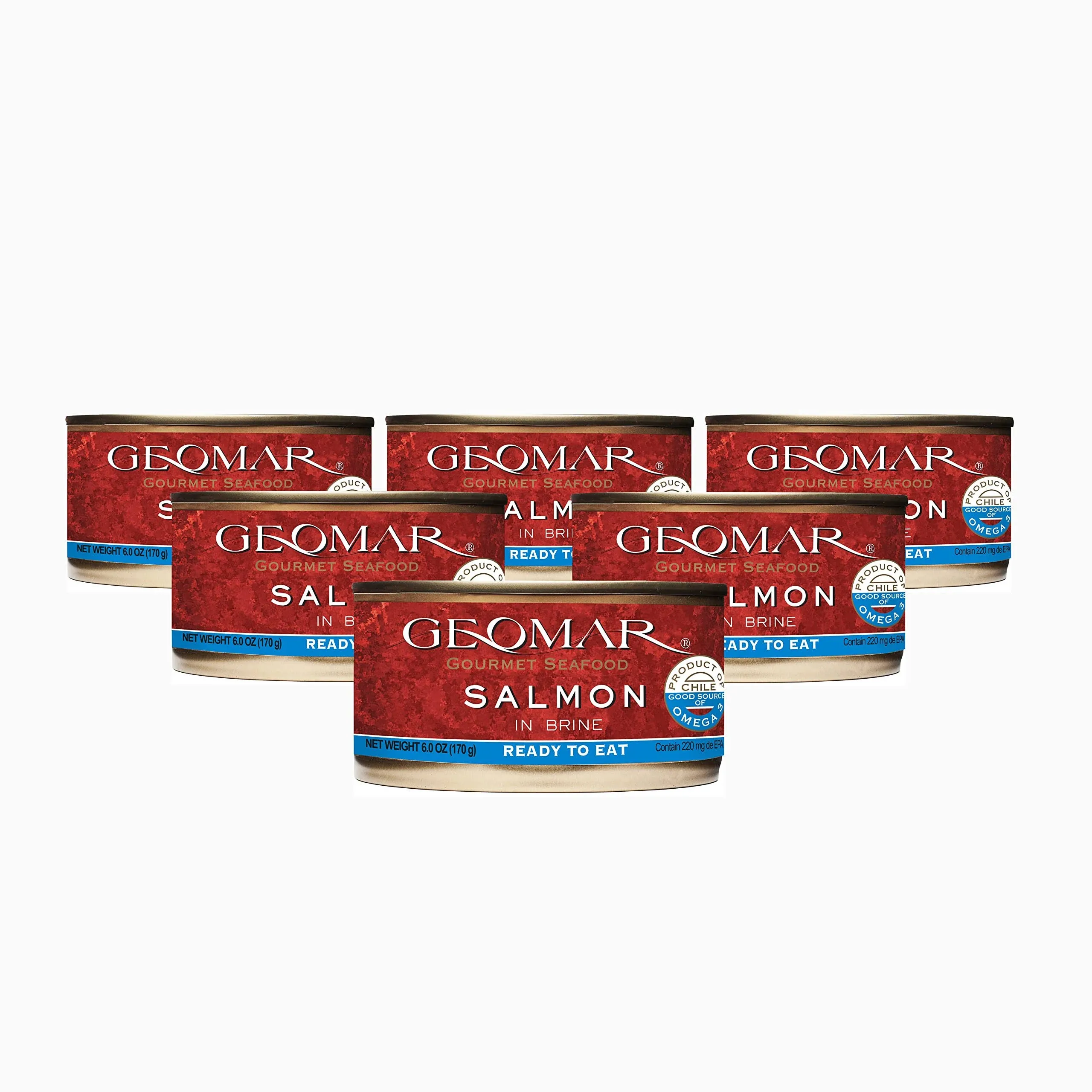 Geomar Patagonian Salmon – 36 Ounce (6 oz Each) Canned Salmon – Premium High Protein Fish – Ready to Eat – No Gluten Sustainable Food – Perfect for