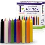 Spell Candles 48 Pack 4" Tall x 1/2" Dia, 12 Colors 4 Mini Candles Black, White, Green, Red, Yellow, Orange, Blue, Brown, Pink, Purple, Grey, Non-Metallic Gold, Free Candle Spell E-Book