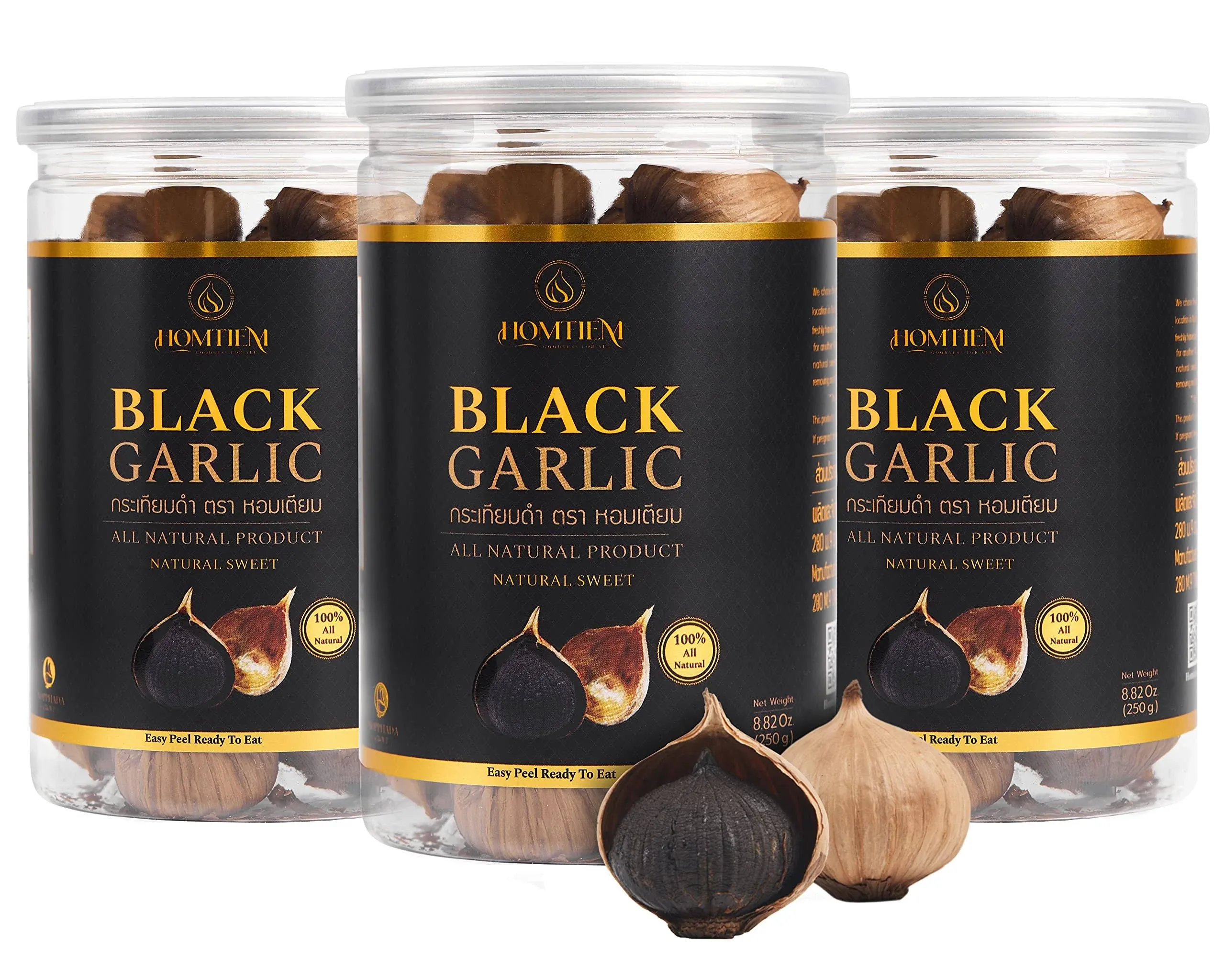 Black Garlic 8.82 Oz (250G.), Natural Organic Whole Black Garlic Bulbs(Singer Cl