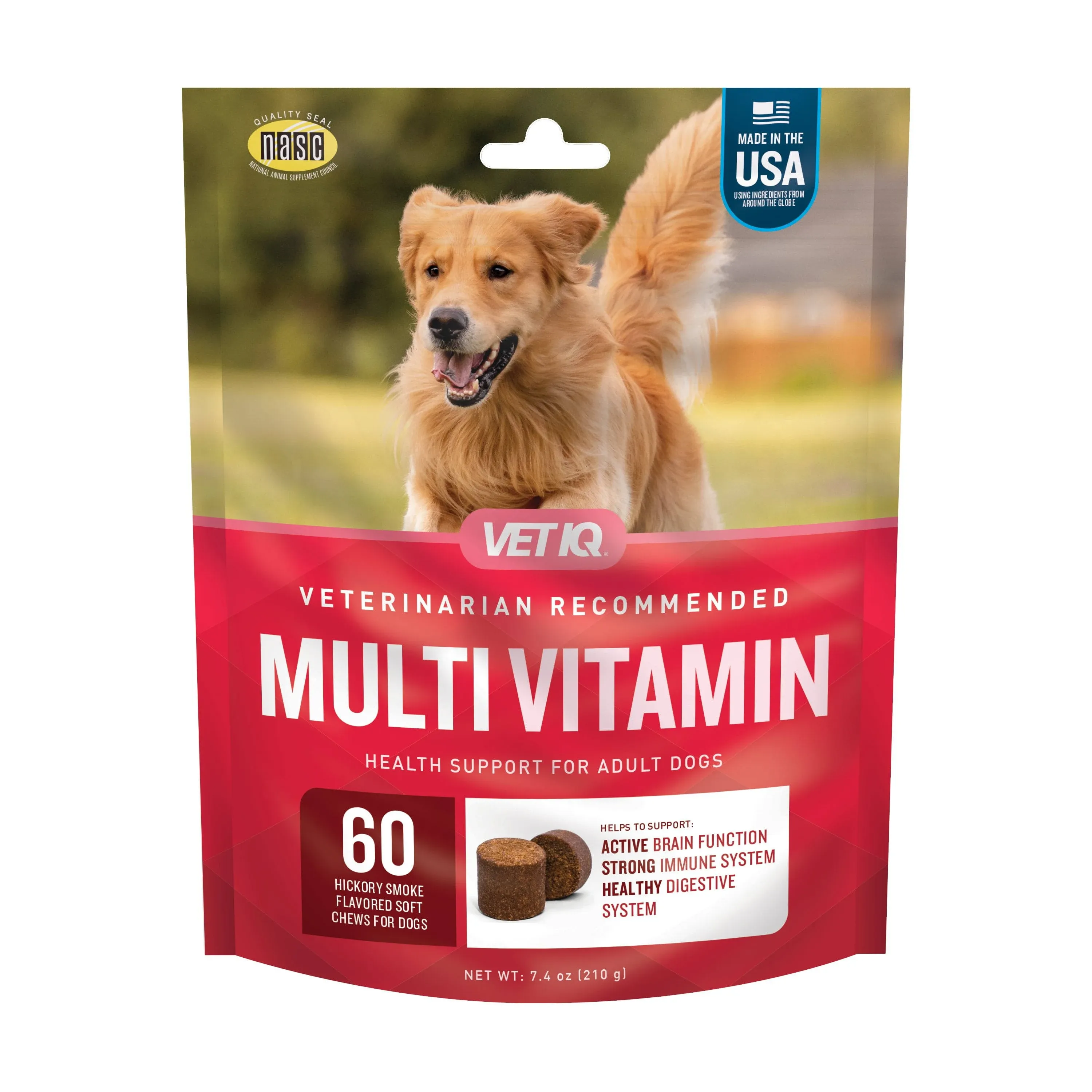 VetIQ Multivitamin Supplement for Dogs, Health Support Supplement Soft Chews, 90 Count