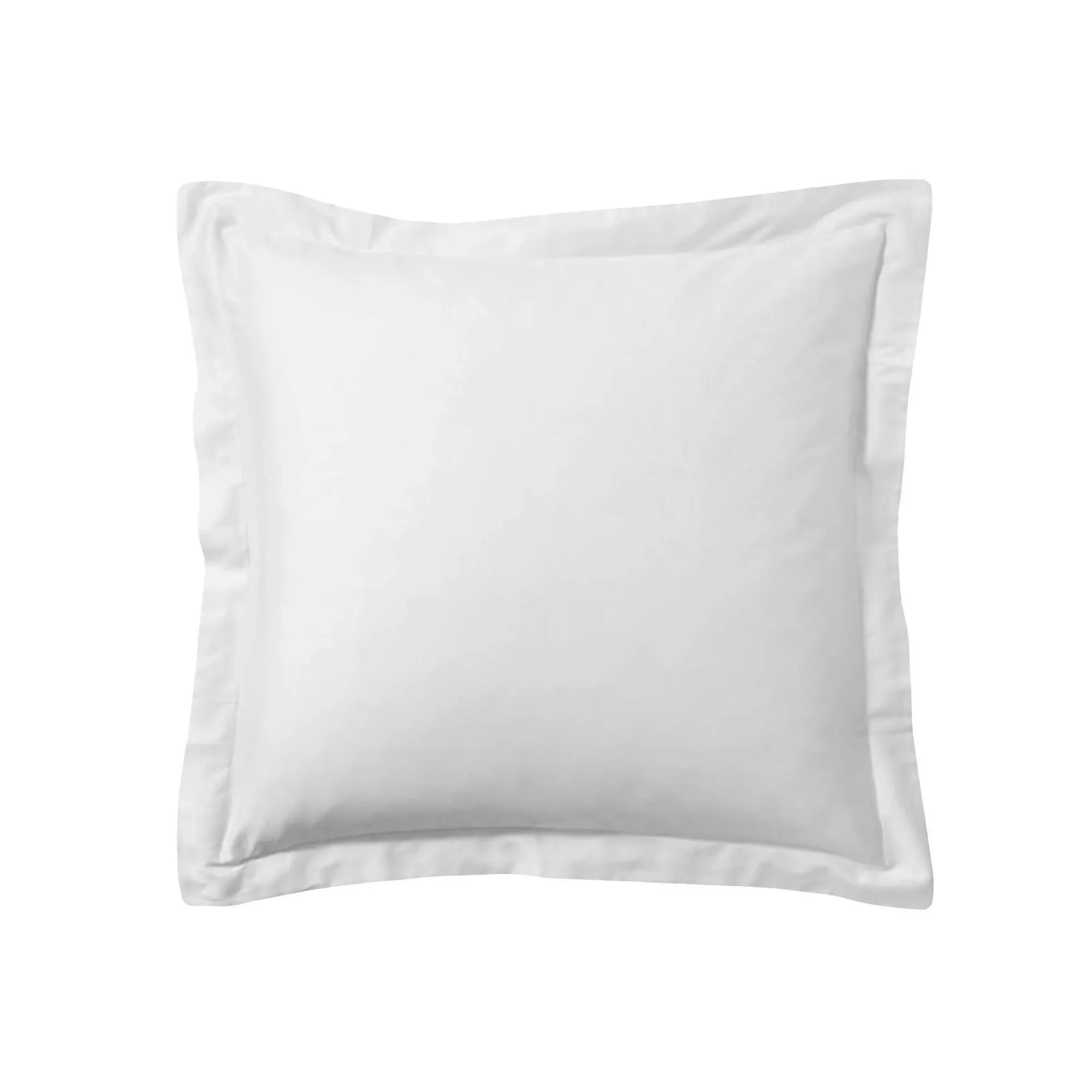 FRESH IDEAS Poplin Tailored Pillow Sham, Euro, White European Pack of 2