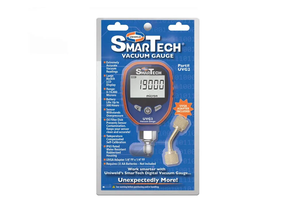 Uniweld UVG2 SmarTech Digital Vacuum Gauge & Adapter