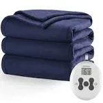 Sunbeam Royal Ultra Fleece Heated Electric Blanket Twin Twin, Admiral Blue 