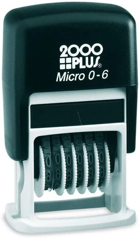 2000 Plus Self-Inking Numberer Stamp, 1/2", 5/32" Number Height, Black Ink (010132)