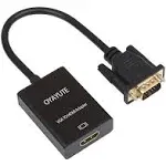 OYAYUTE VGA to HDMI Adapter with Audio, 1080p male VGA to Female HDMI Converter Cable for Computer, Desktop, Laptop, PC, Monitor, Projector, HDTV