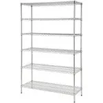 6-Tier Commercial Grade Heavy Duty Steel Wire Shelving Unit in Chrome (48 in. W x 72 in. H x 18 in. D)