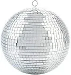 8&#034; Mirror Disco Ball - Fun Silver Hanging Party Mirror Decor Ball - Big Hangi...