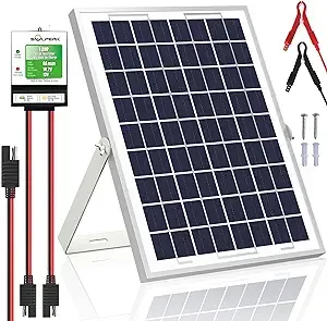 SOLPERK 10W Solar Panel，12V Solar Panel Charger Kit+8A Controller，Suitable for Automotive, Motorcycle, Boat, ATV, Marine, RV, Trailer, Powersports, Snowmobile etc. Various 12V Batteries. (10W Solar)