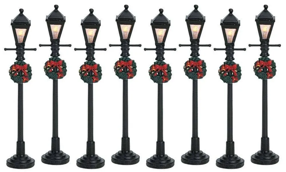 Lemax Village GAS Lantern Street Lamp - Set of 8