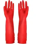 YSLON Rubber Cleaning Gloves Kitchen Dishwashing Glove 3-Pairs,Waterproof Reuseable.(Medium)