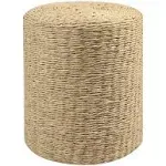 Wimarsbon Decor Round Pouf Ottoman Single Strand Paper Rope Pouf Footrest, Foot Stool, for Bed Room Living Room Accent Seat (Brown Paper Rope