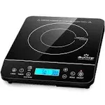 Duxtop Portable Induction Cooktop, Countertop Burner Induction Hot Plate with LCD Sensor Touch 1800 Watts, Silver 9600LS/BT-200DZ