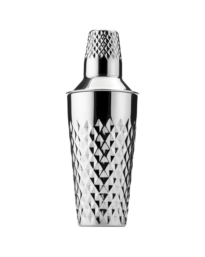 Admiral Stainless Steel Faceted Cocktail Shaker In Silver