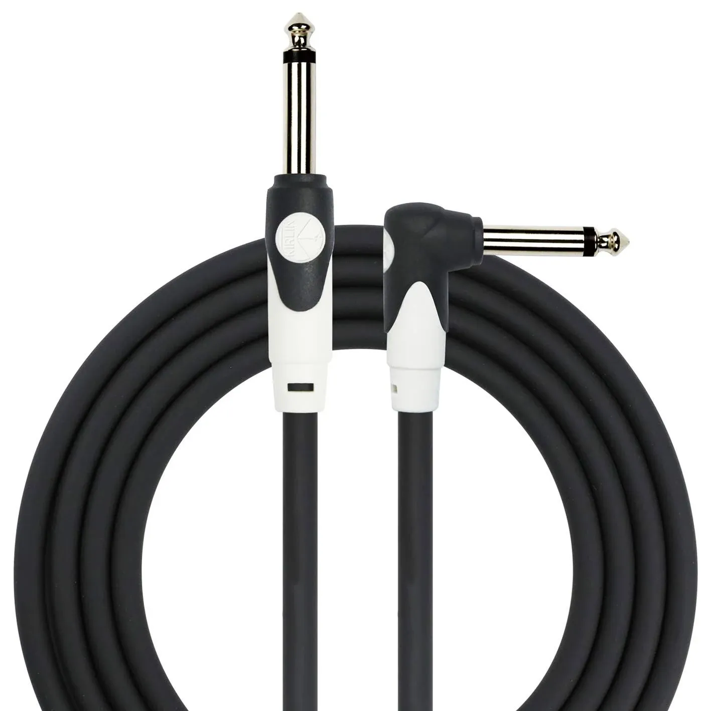 Kirlin LGI-202-10/BK 10FT 1/4&#034; Straight - Right Angle Guitar Instrument Cable