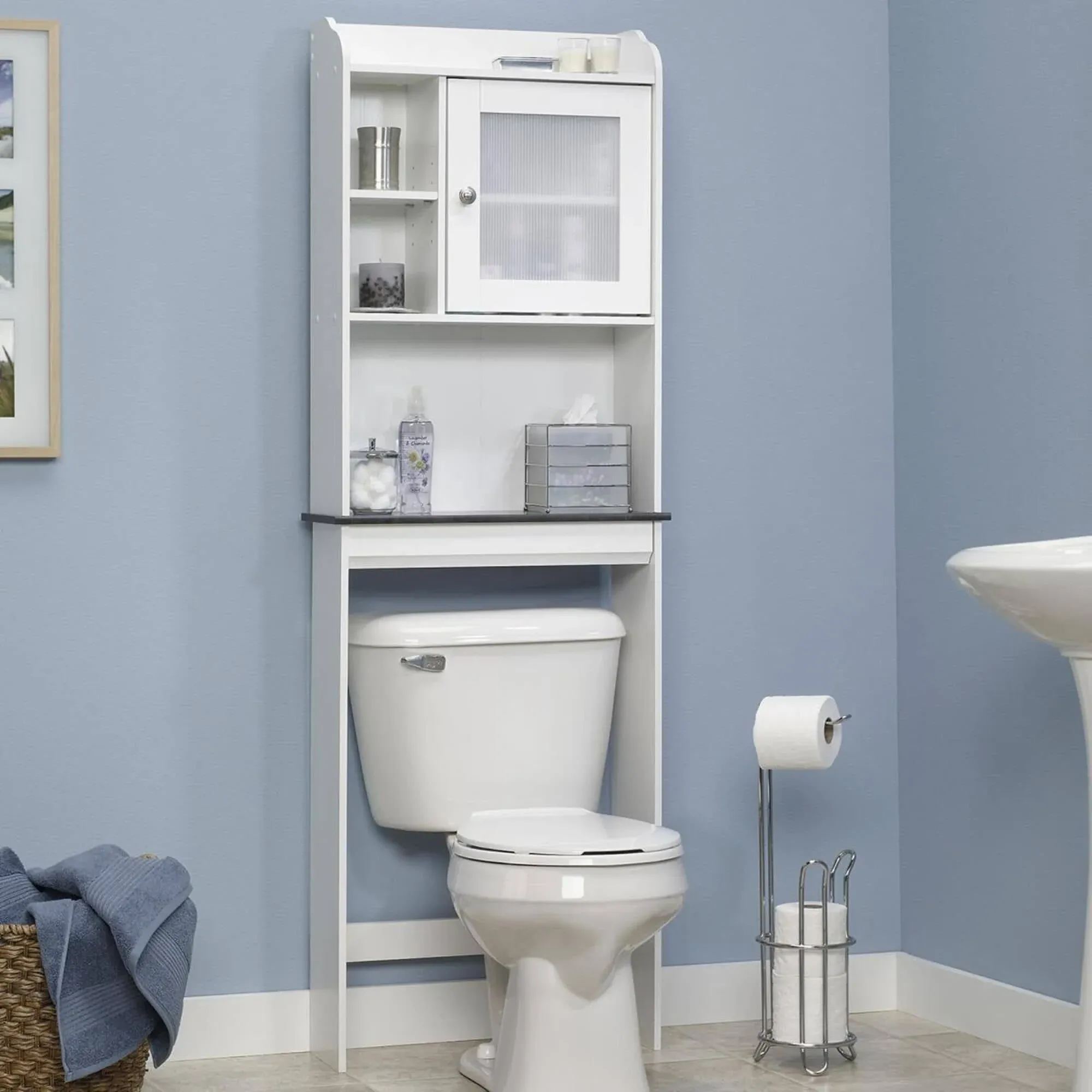 Sauder Caraway Bathroom Floor Cabinet, White