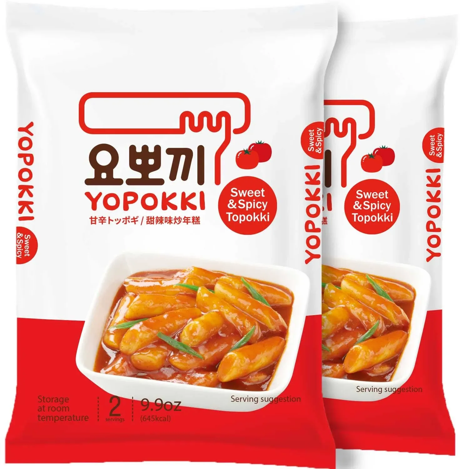 Instant Tteokbokki Rice Cake | Pack of 2 Popular Korean Snack with A Spicy Sauce ...