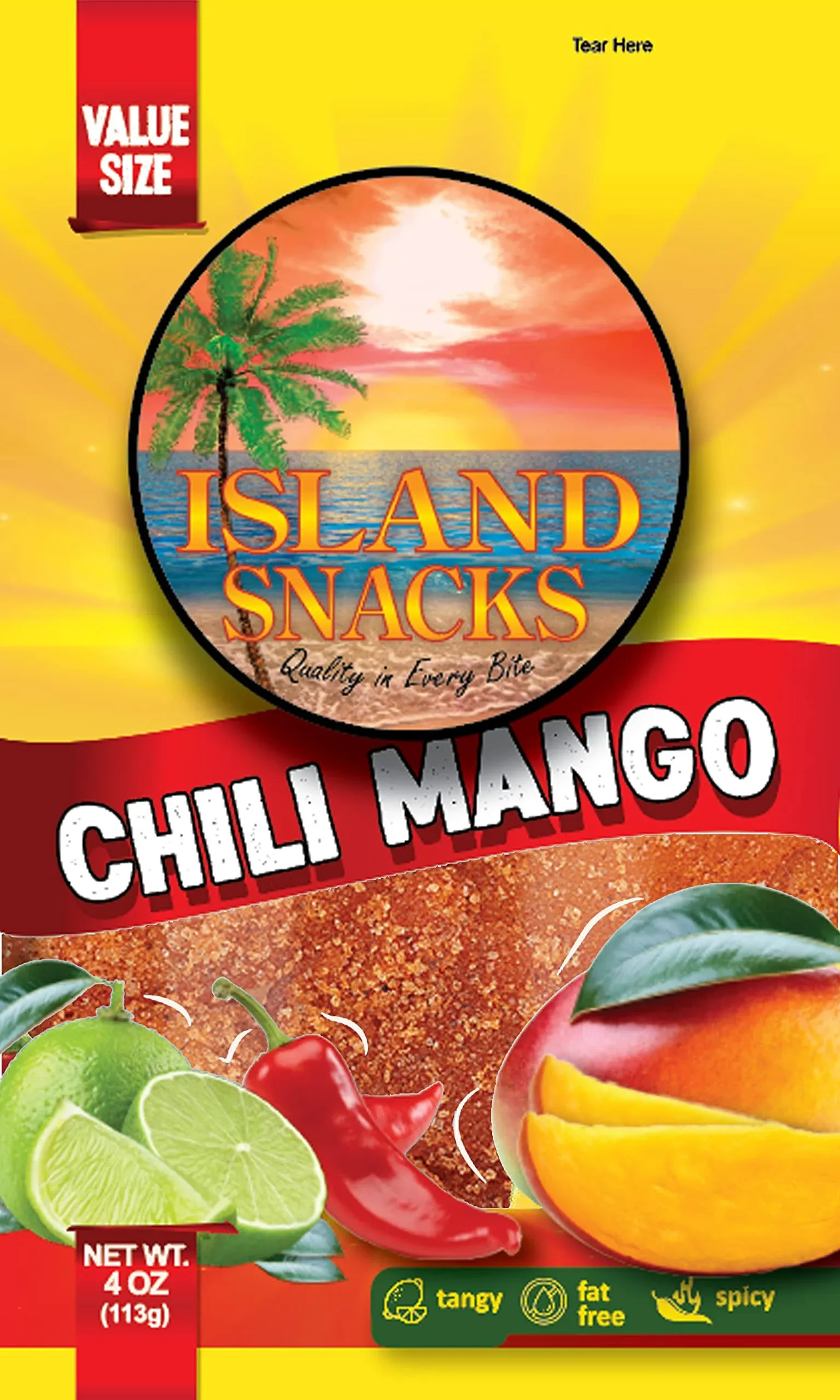 Island Snacks Chile Mango, 4-Ounce (Pack of 6)