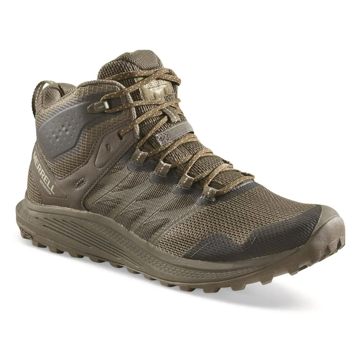 Men's Merrell, Nova 3 Mid Tactical Waterproof Hiking Boot Dark Olive 15 M