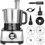 Davivy 12 Cup Food Processors, 304 Stainless Steel Bowl Professional Food processor,6 Blades 9 Functions Vegetable Chopper Fo