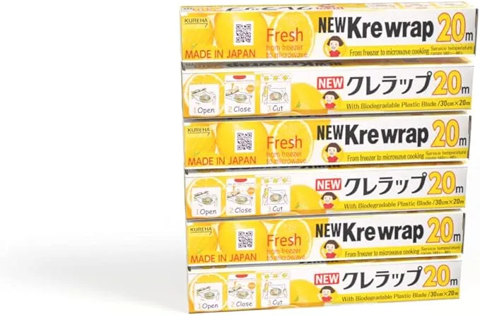 KUREHA New Krewrap Plastic Food Wrap, 6-Pack, Clear