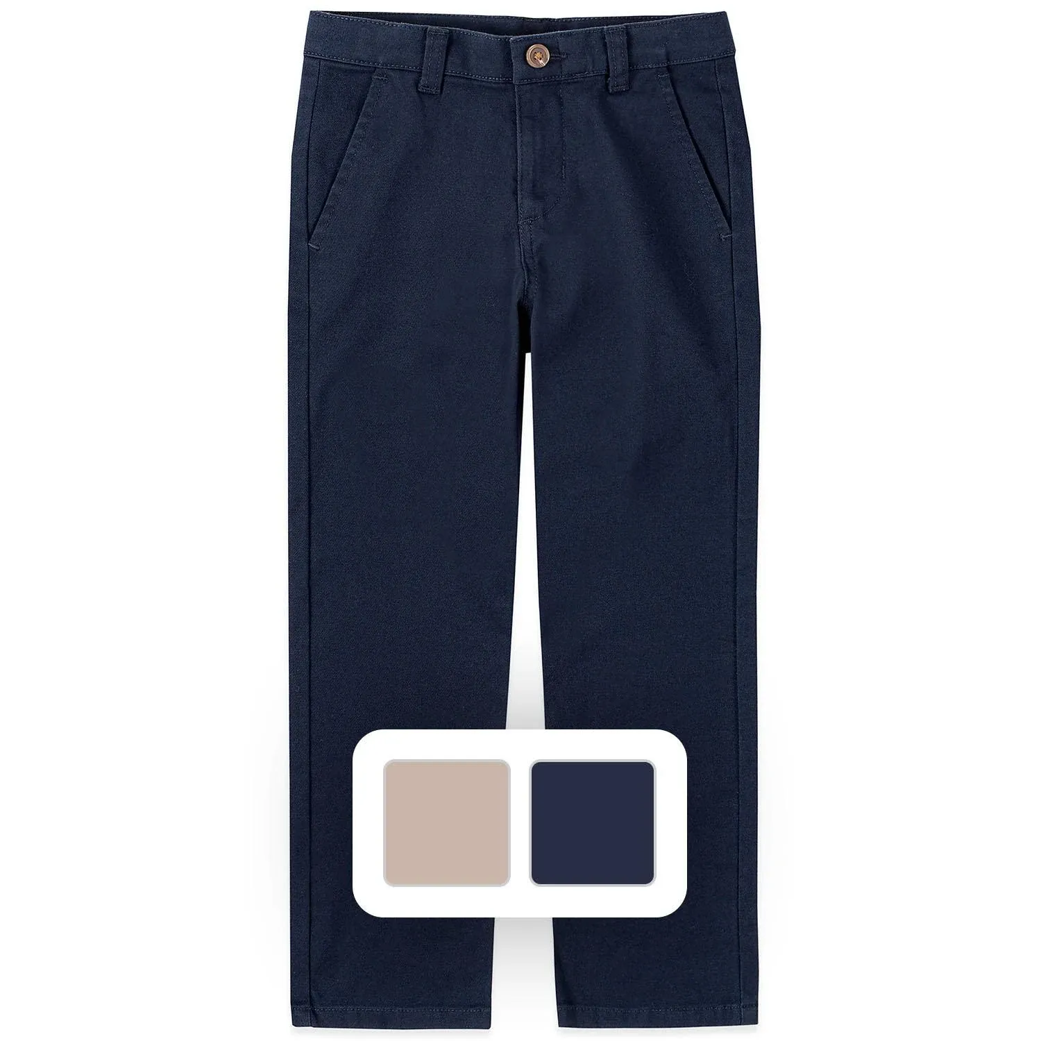 IZOD Boys' School Uniform Twill Pants, Flat Front & Comfortable Waistband with 5 Pockets