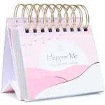 Daily Affirmation Calendar, Undated Inspirational Desk Pink &amp; white 