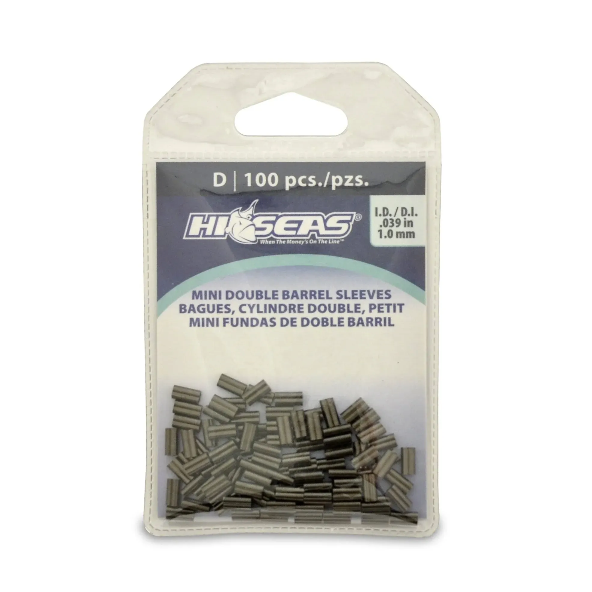 Hi-Seas Mini Double Barrel Copper Crimp Sleeves, 1.0 Millimeter Inside Diameter, 100-Pieces, Black