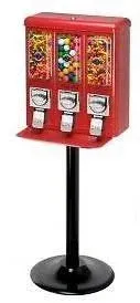 Candy Vending Machine Triple Shop Gumball and Candy Machine Red