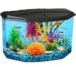 Plastic 3-Gallon Aquarium Starter Kit with 7 Colors LED Lighting and Complete Fi