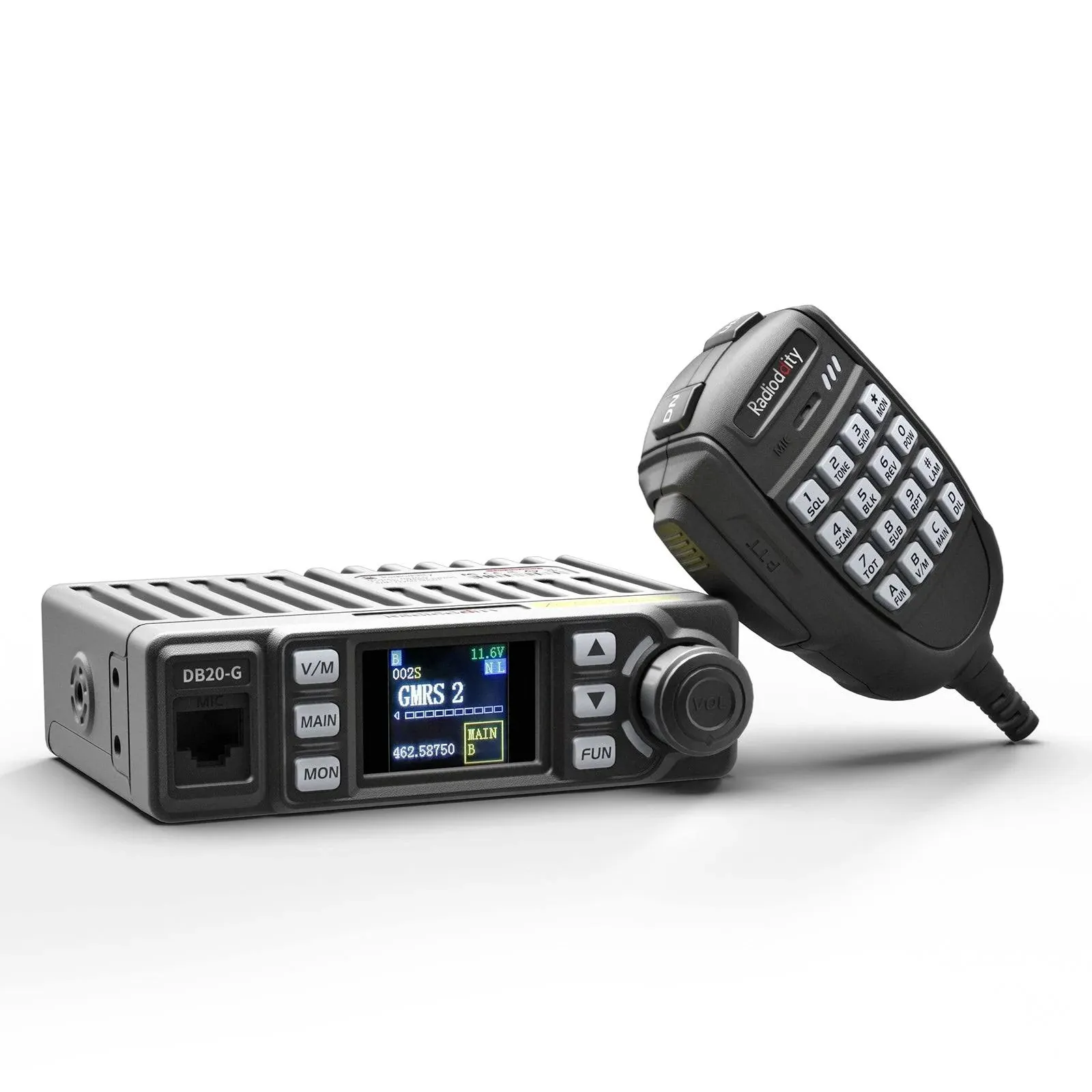 Radioddity DB20-G GMRS Mobile | 20W | 500 Channels | UHF VHF Scanner |