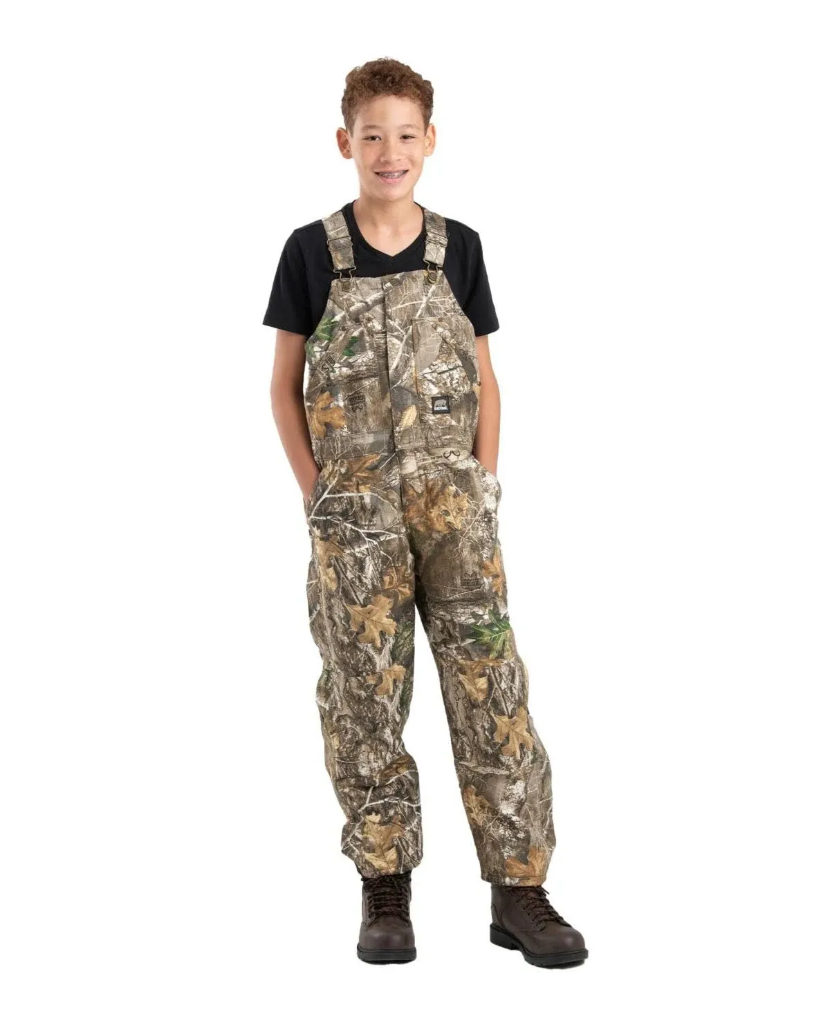 Berne Youth Softstone Insulated Bib Overall - Realtree Edge