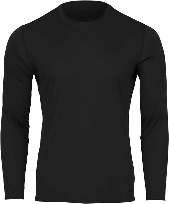 Hot Chillys Men's Peachskins Solid Crewneck Lightweight Moisture-Wicking UV Protective Relaxed Fit Base Layer Top