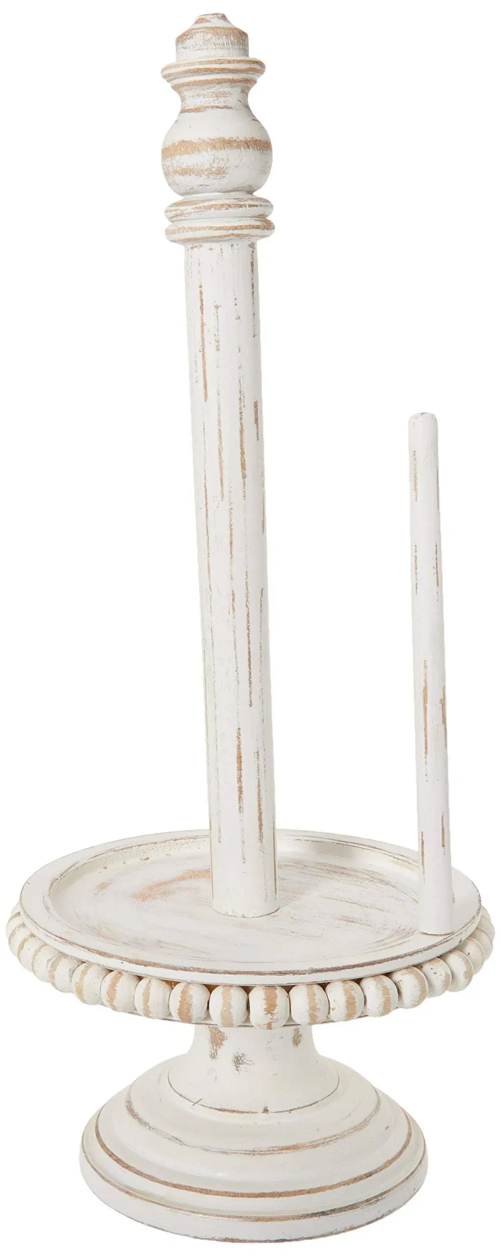 Beaded White Wood Paper Towel Holder | Mud Pie