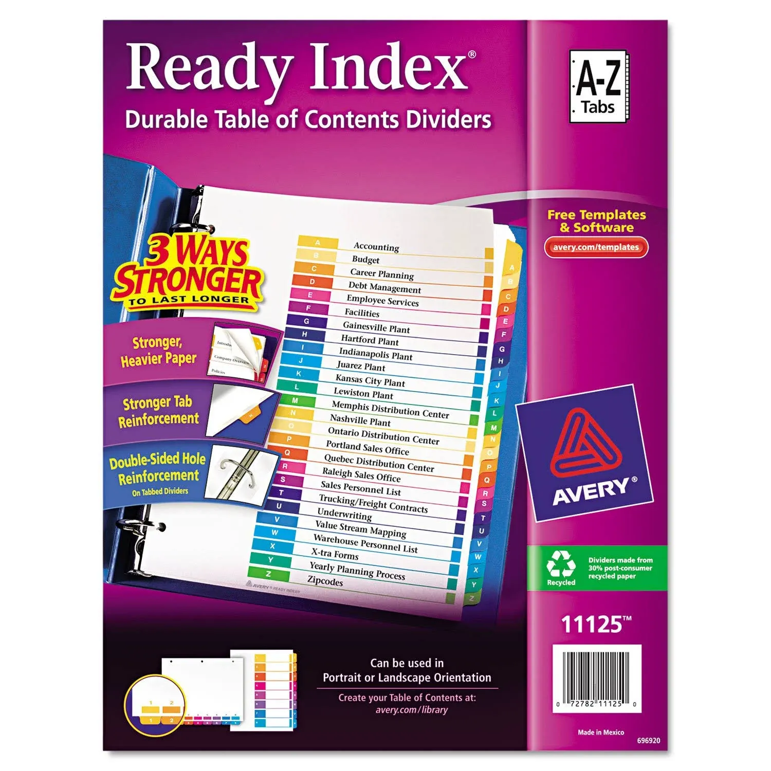 Avery Customizable TOC Ready Index Multicolor Dividers