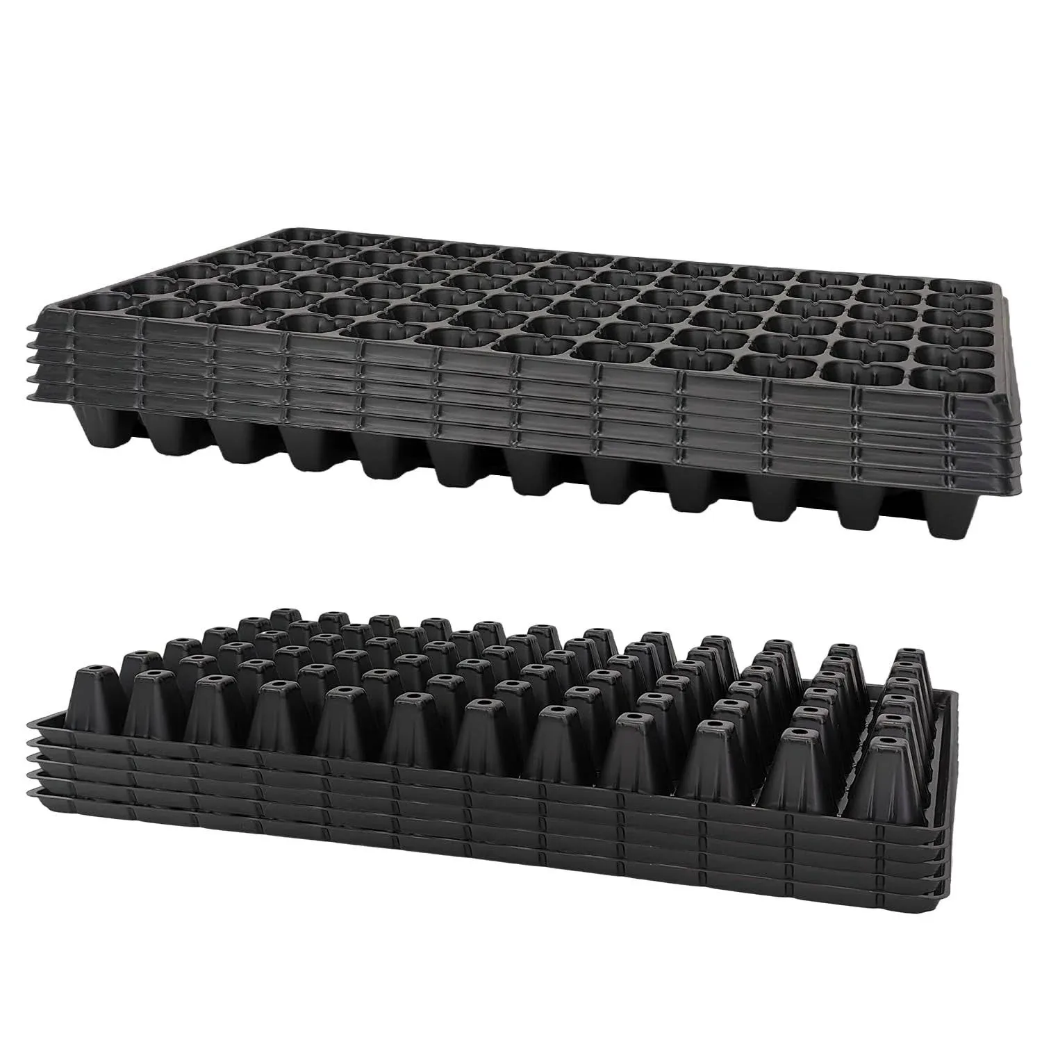 72 Cell Plug Trays, Thick Durable Seedling Plastic Nursery Tray for TD538 102...