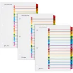 Cardinal OneStep Printable Index Dividers, Table of Contents Page with Multicolo